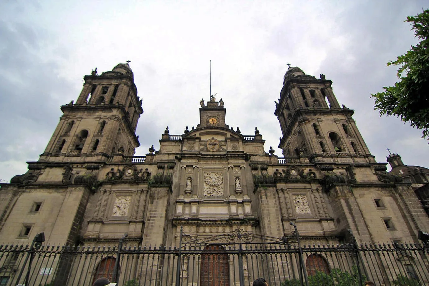 Mexico City Metropolitan Cathedral in the middle of the Zocalo, the central plaza
