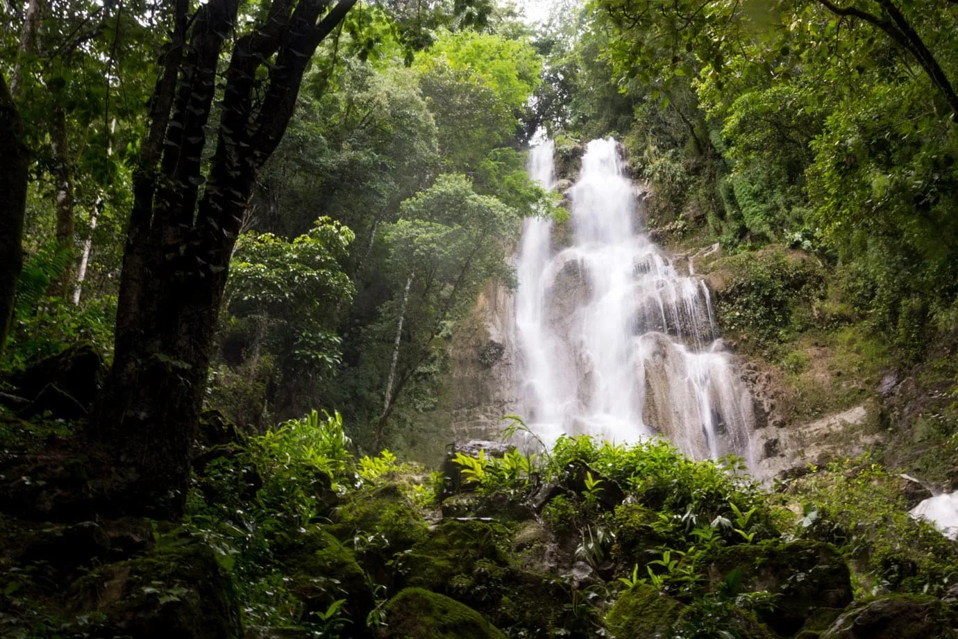 Water cascaded down the first waterfall at a furious rate in a place you perhaps wouldn’t expect to see it