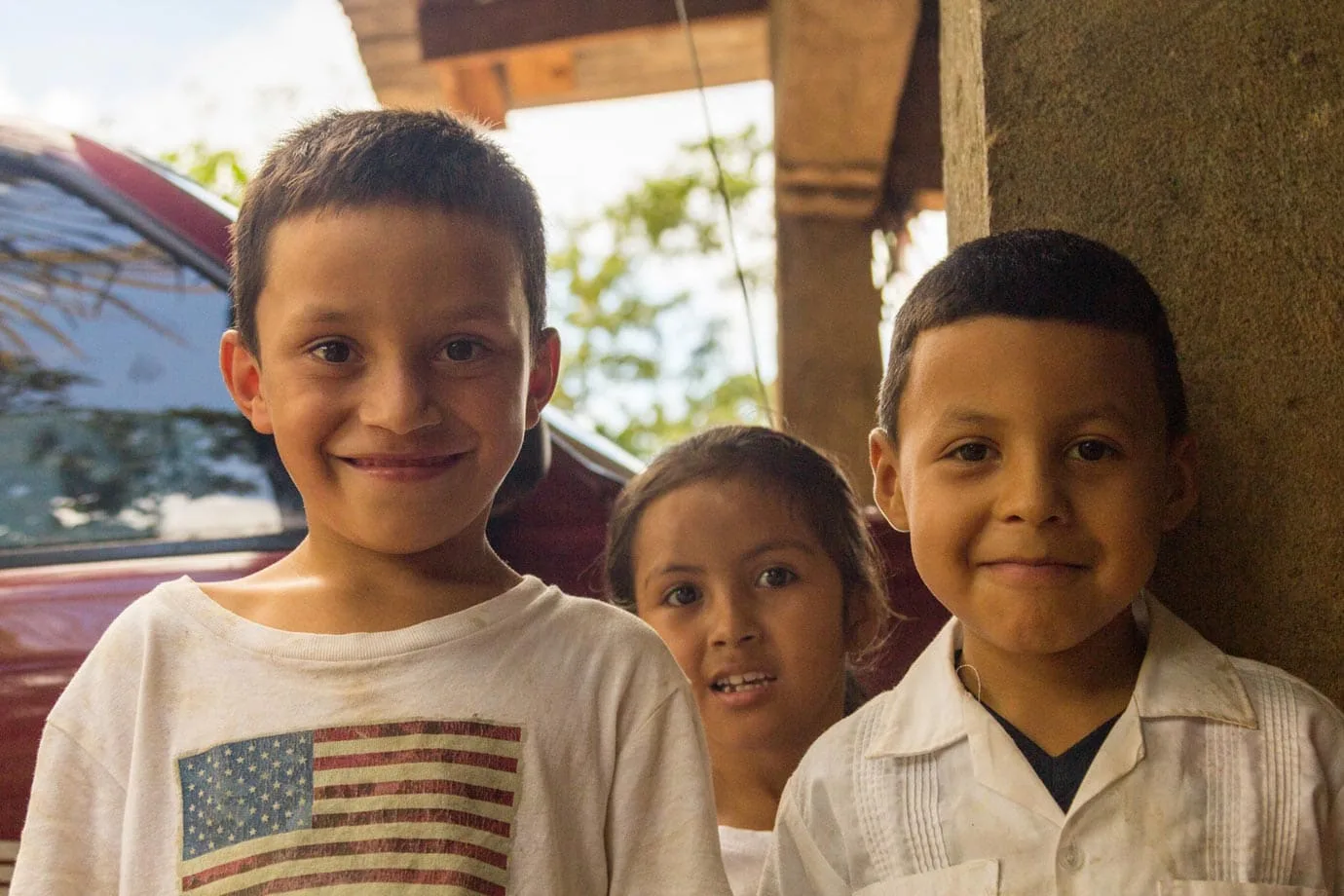 We left the village with a procession of children all calling us on, smiling and waving as we walked by