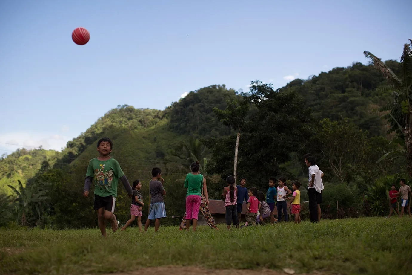 Playing ball with the local kids in Balbatzul