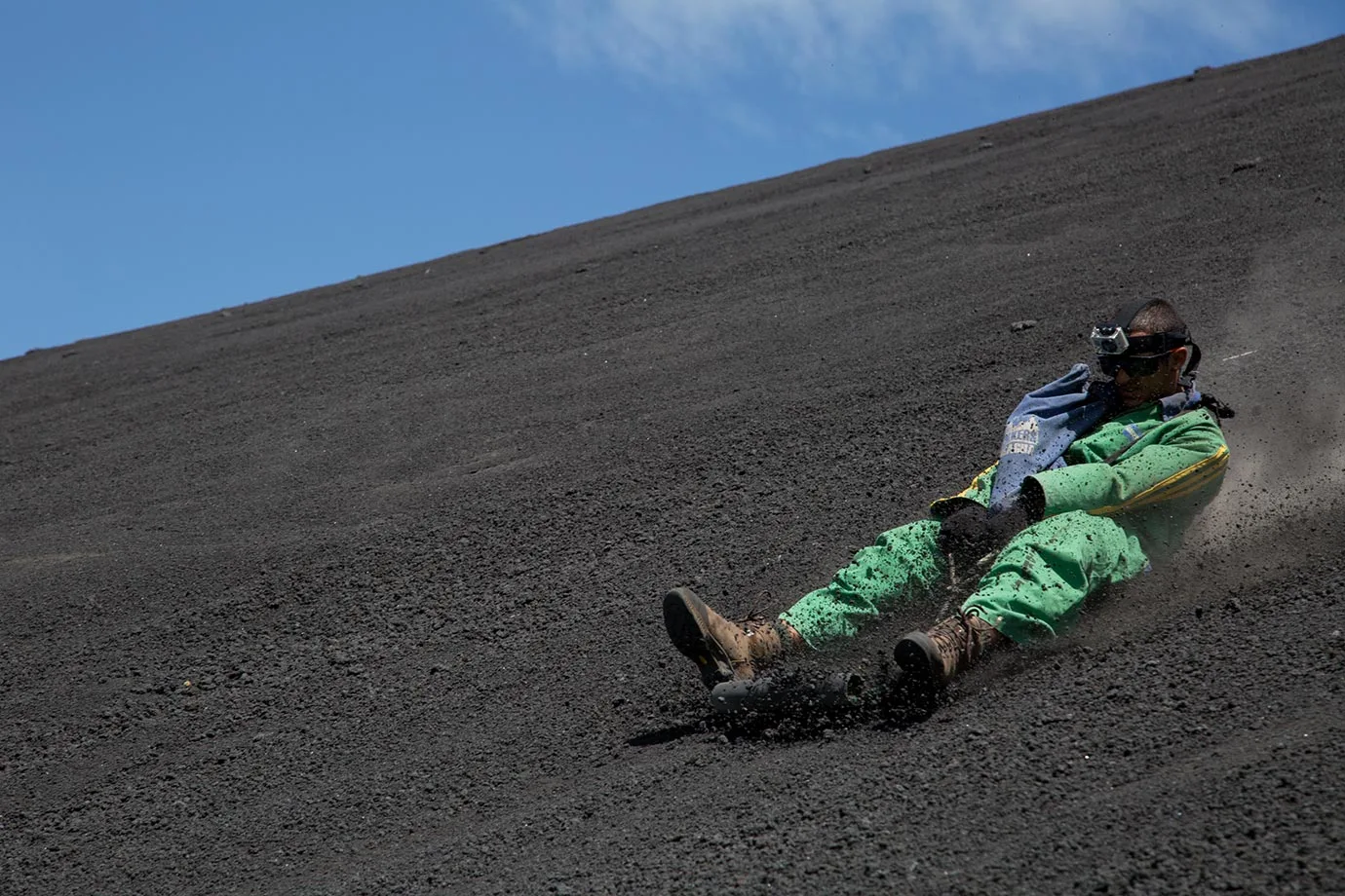 Volcano boarding, Nicaragua