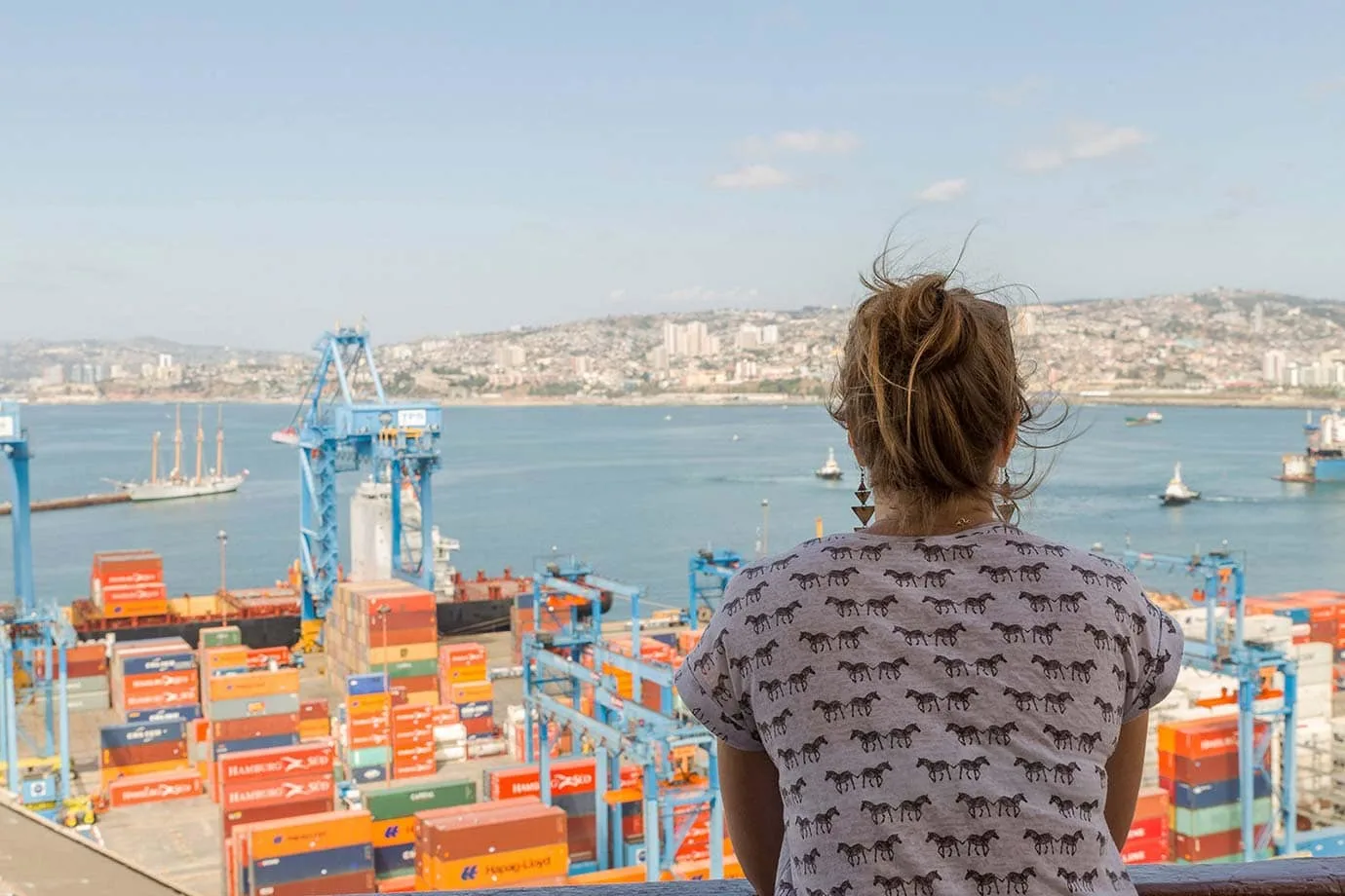 View of the port in Valparaiso