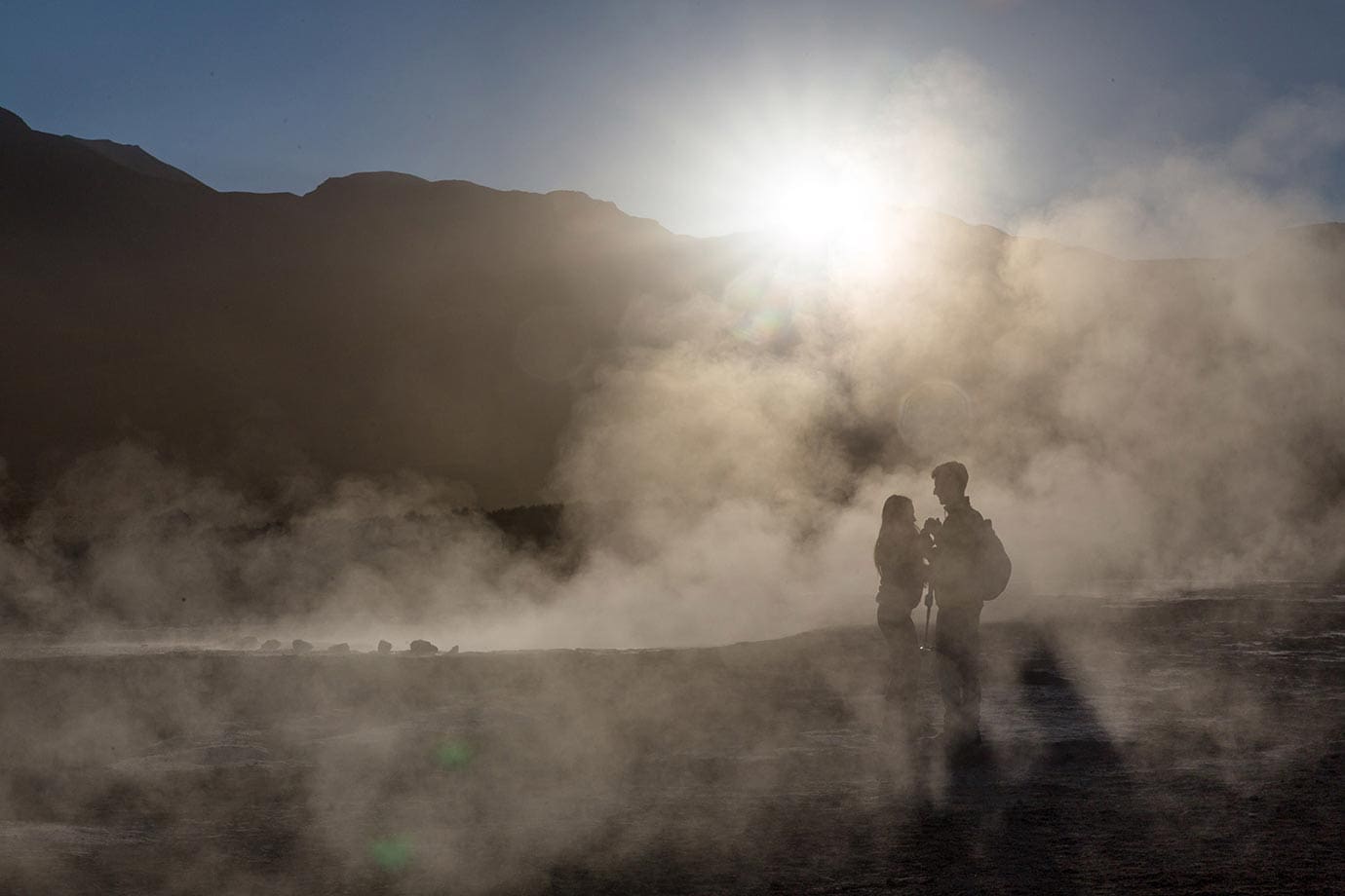 Sunrise at El Tatio geysers, Atacama Desert, Chile