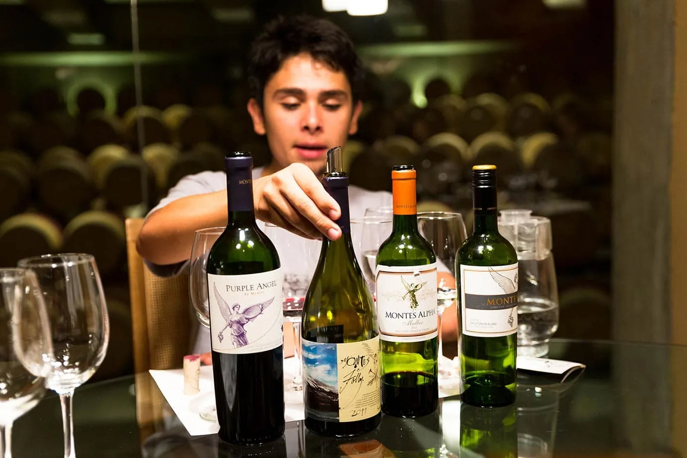 Wine tasting at Montes, Chile