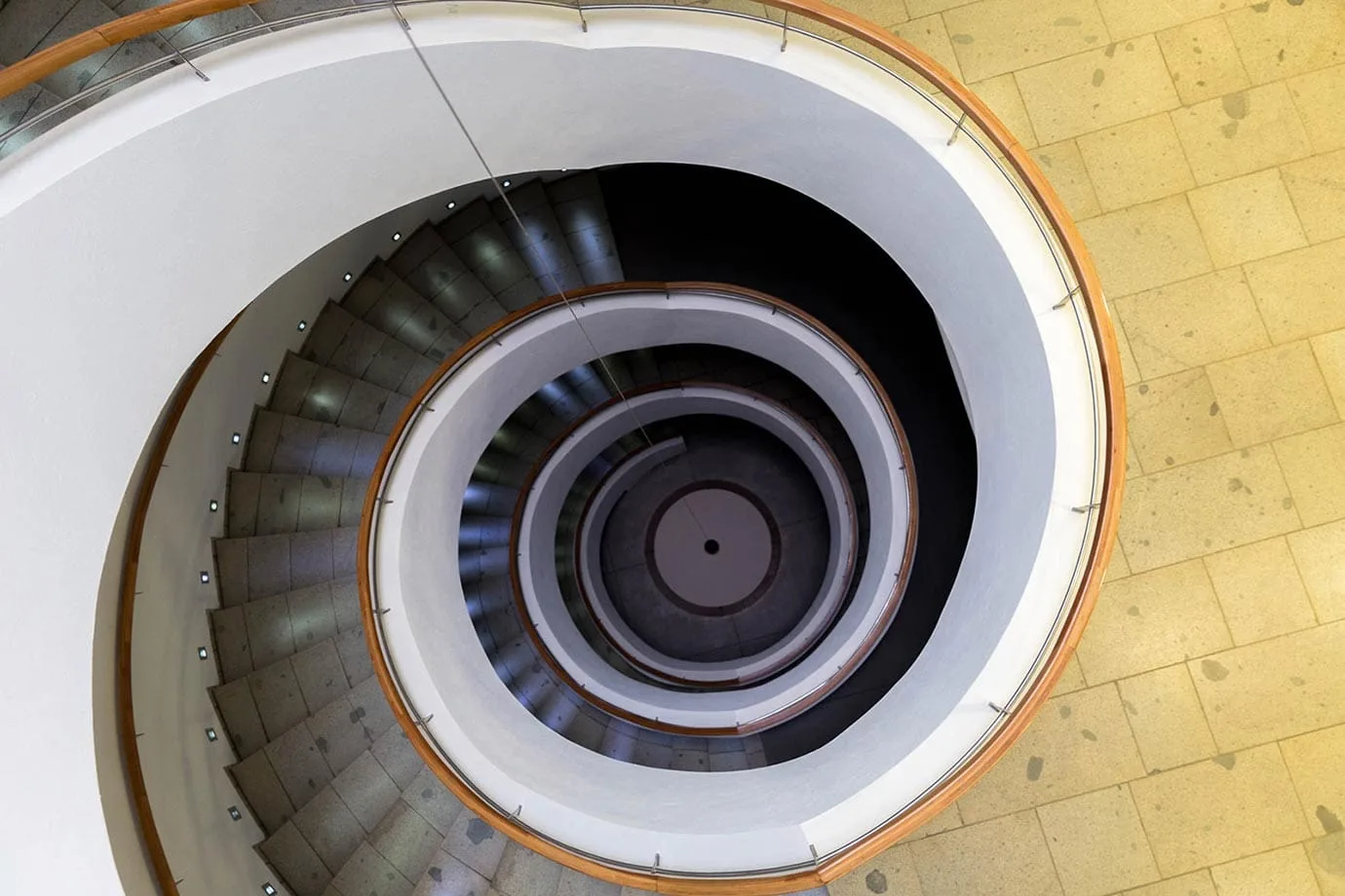 Spiral staircase at Lapostolle, Chile