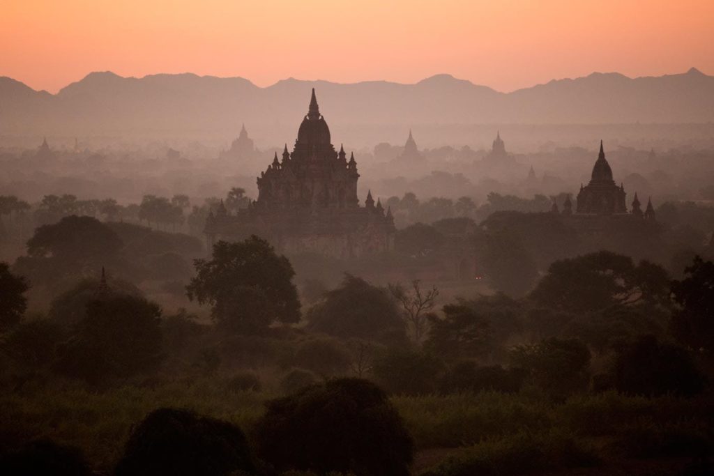 sunset in bagan