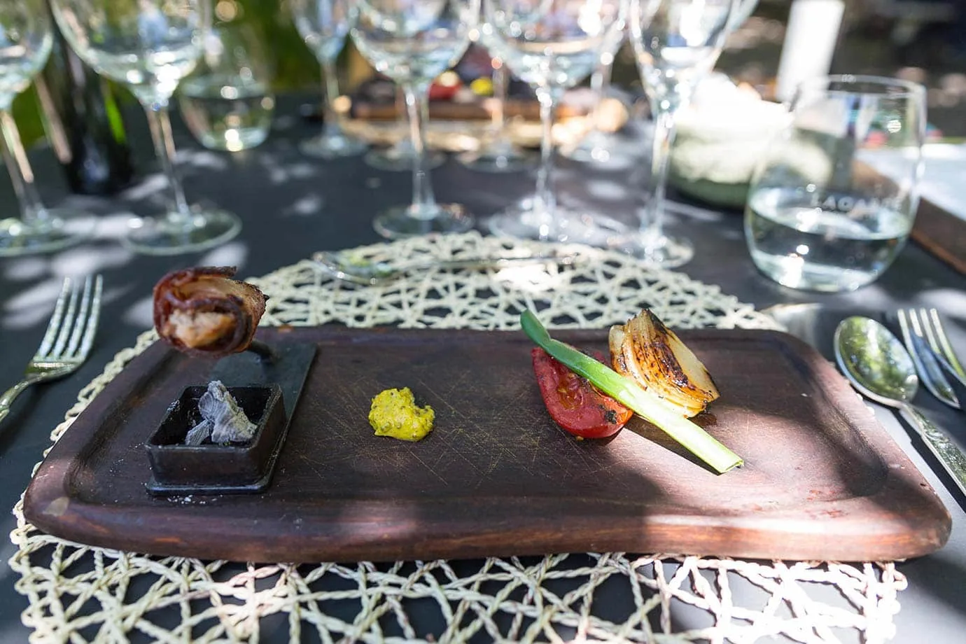 Local pate, mustard relish and iron-baked vegetables