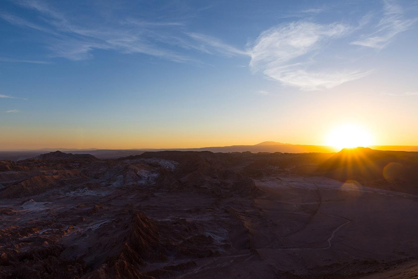 valle de la luna sunset