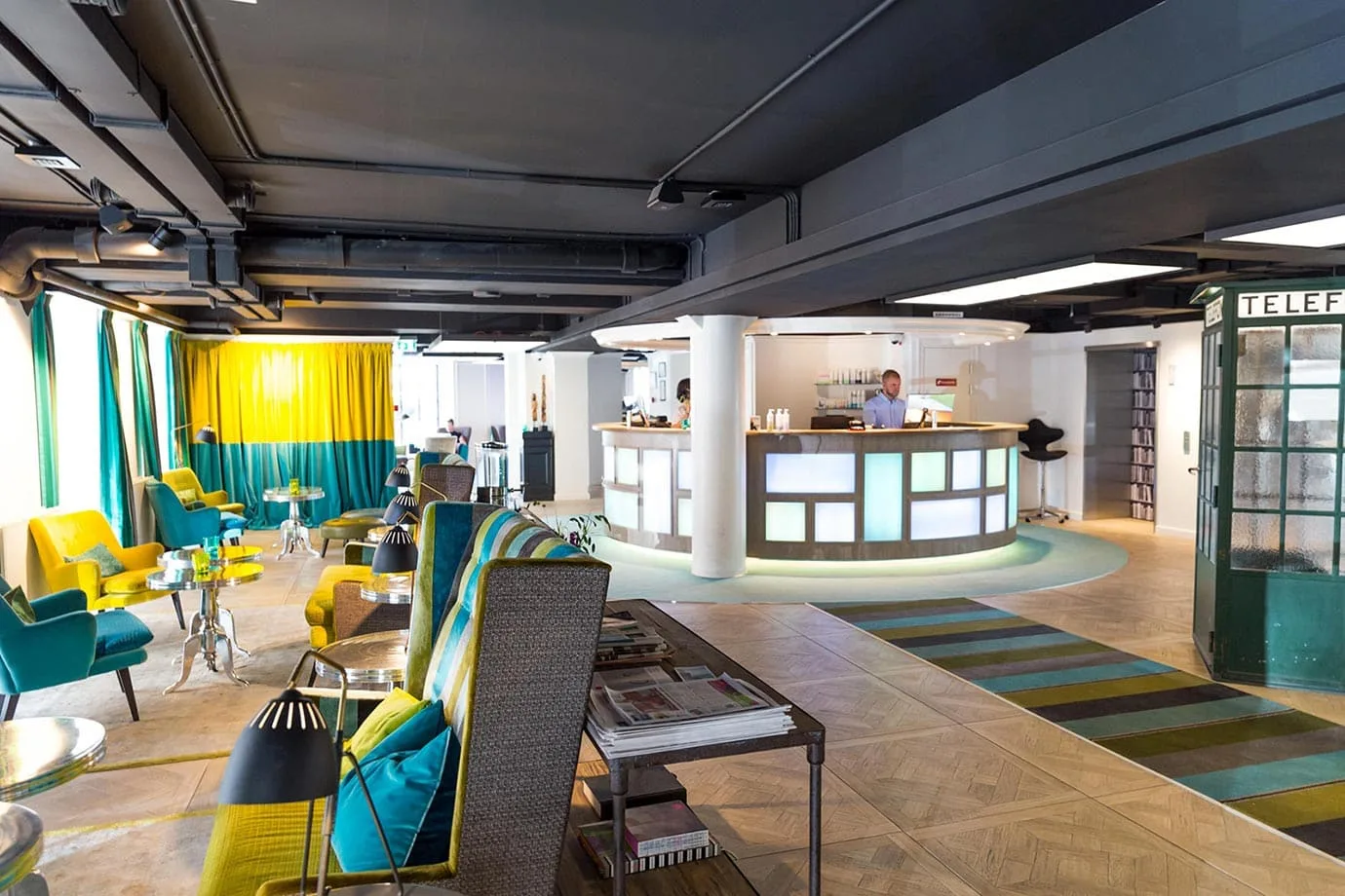Reception area of the Absalon Hotel, Copenhagen