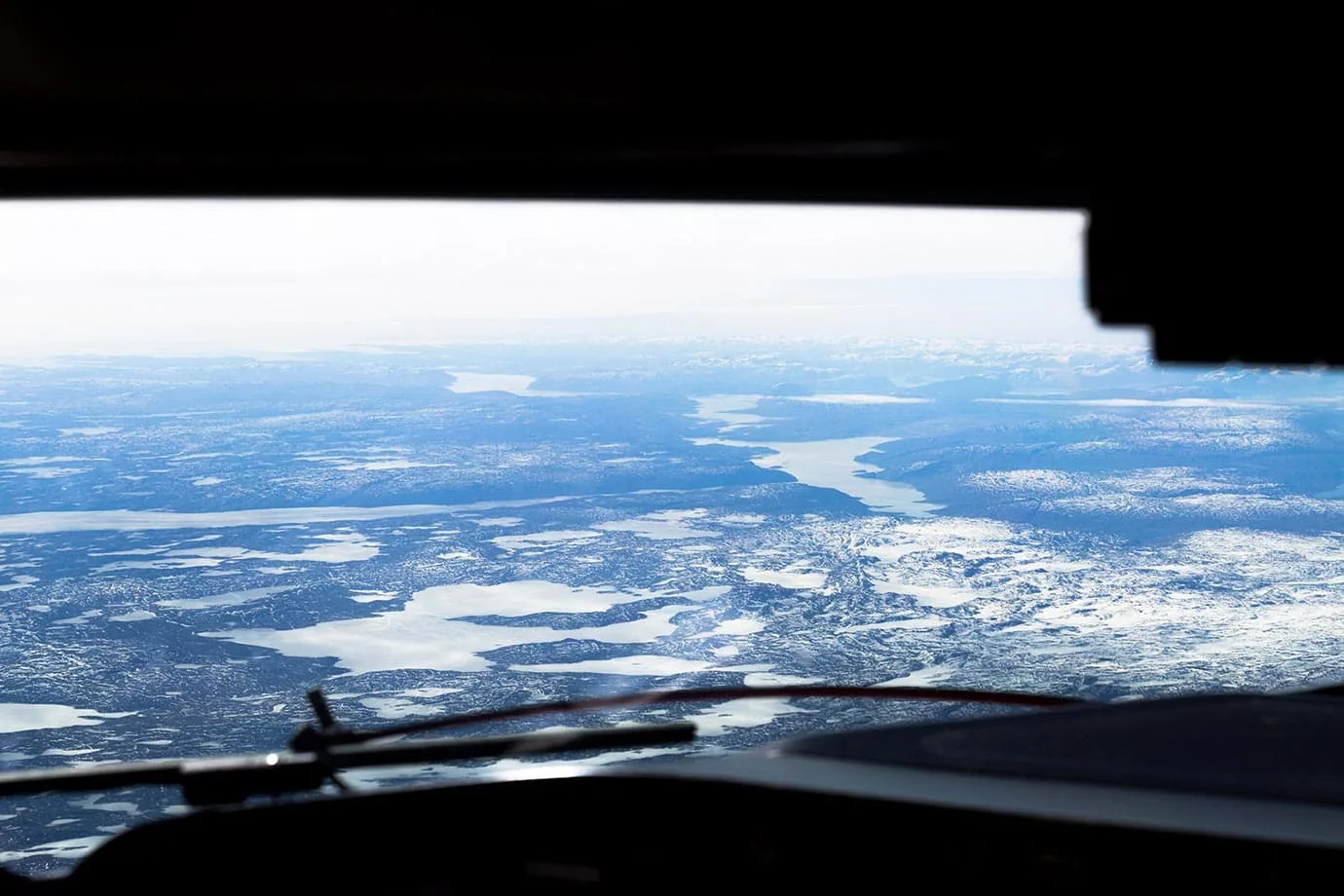 Views of flying over Greenland