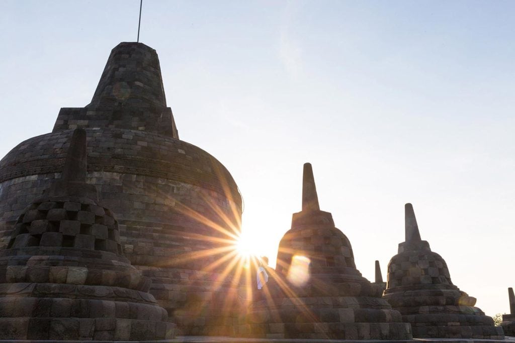 sunrise at borobudur temple