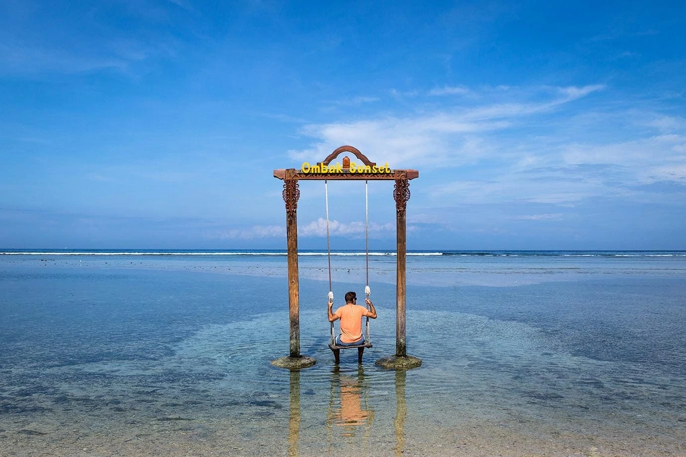 Sunset swing, Gili T, Indonesia