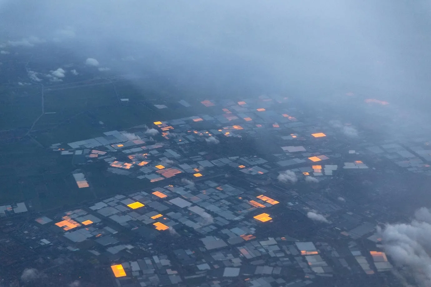 Greenhouses over the Netherlands