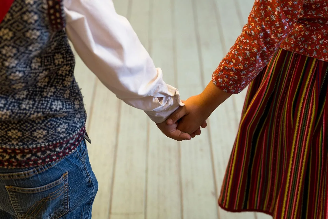 Kids holding hands