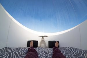 Lying down in the Bubble Hotel
