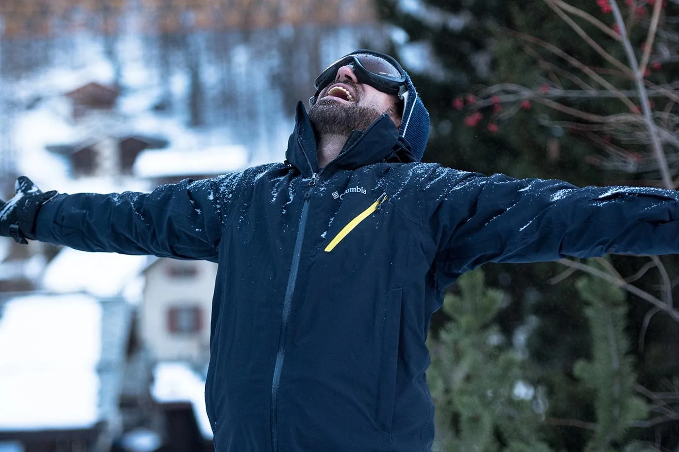 Macca Sherifi skiing