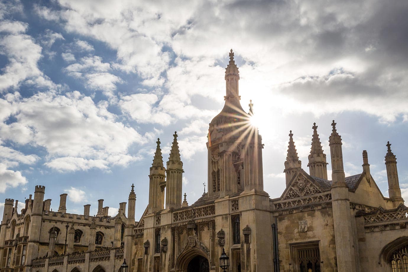 Sun setting behind King's College