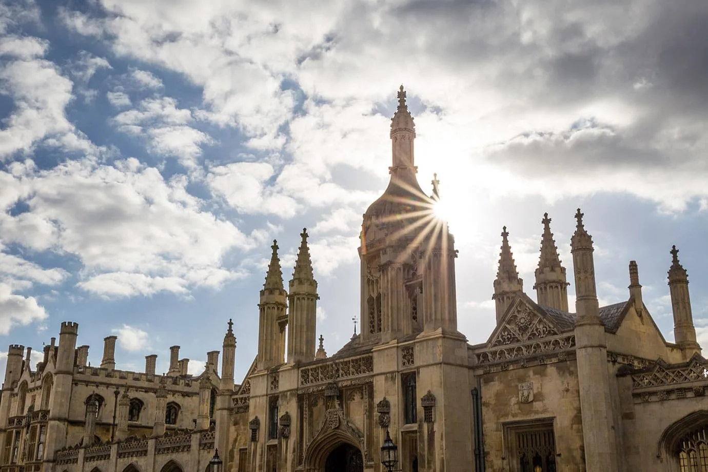 Sun setting behind King's College