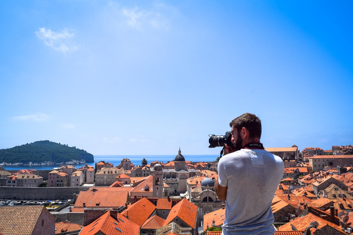 Taking photos in Dubrovnik, Croatia