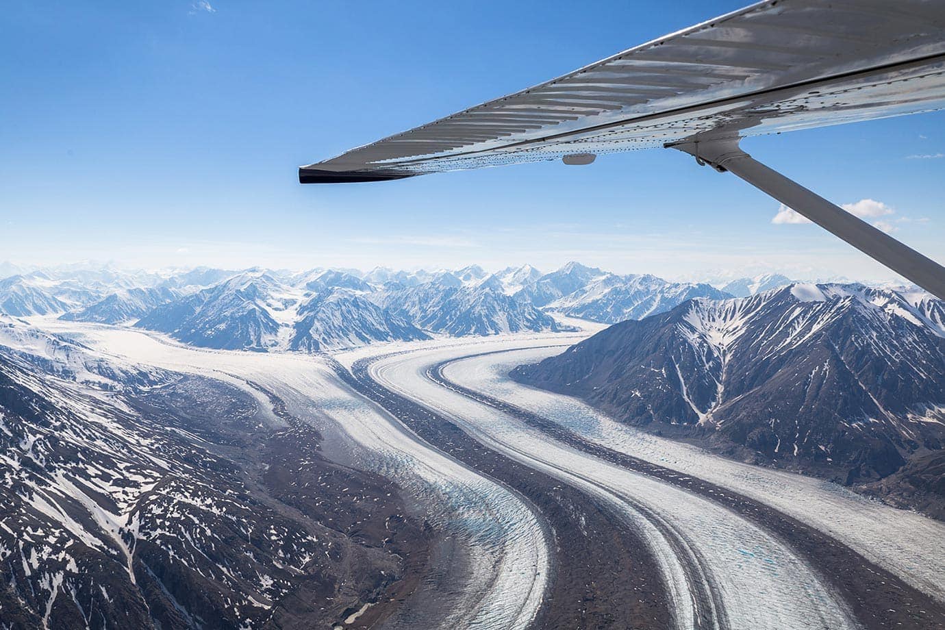 Flying over Kluane National Park