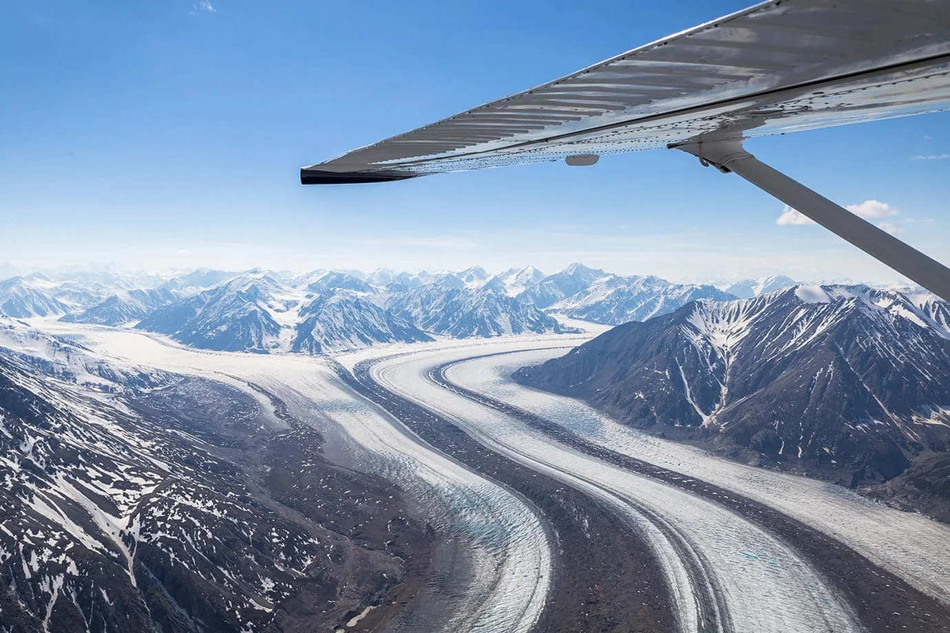 Flying over Kluane National Park