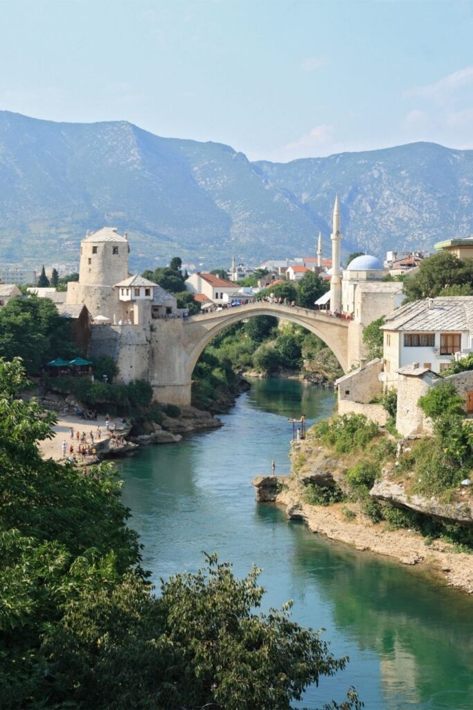 mostar bridge jump height