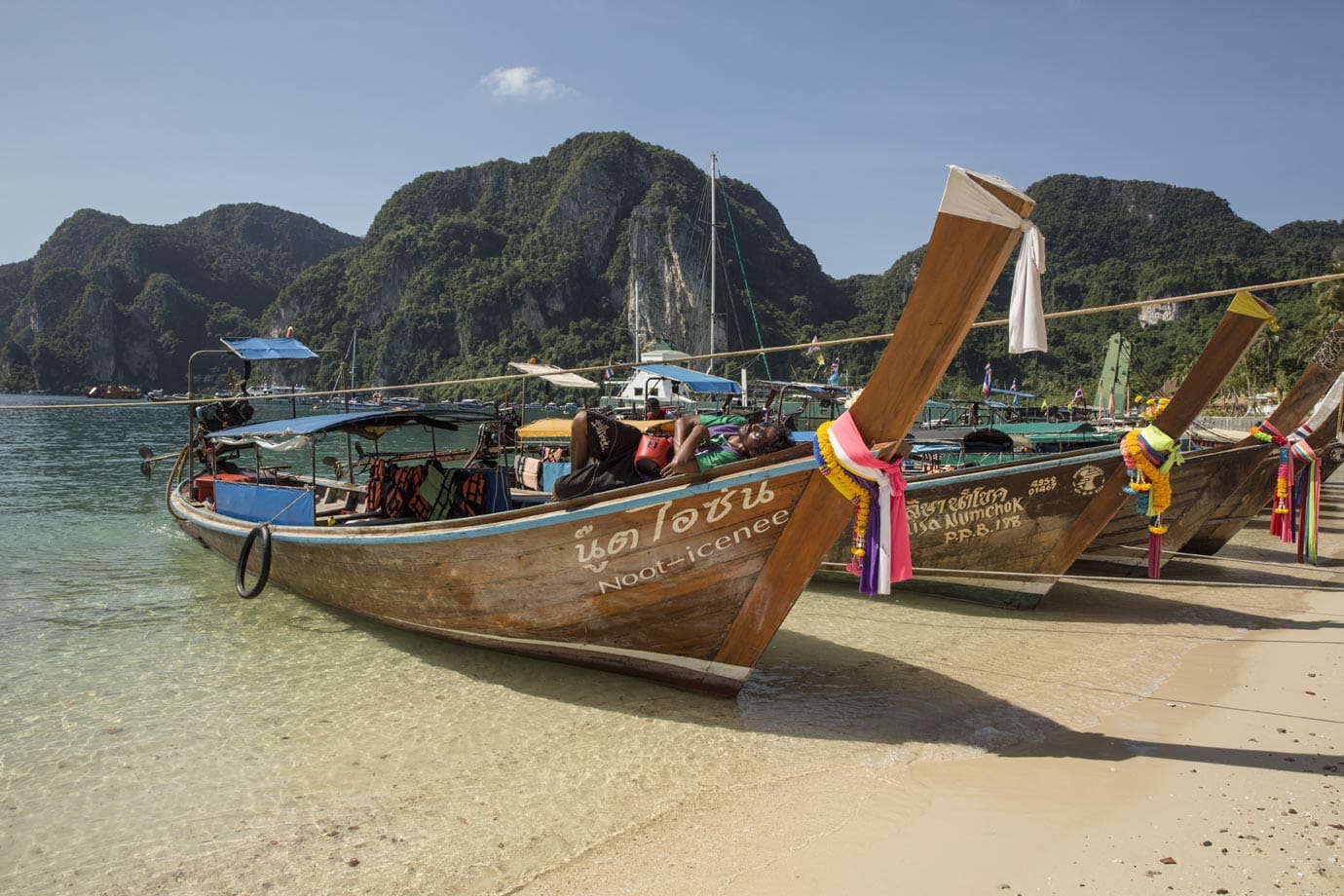Boats at Koh Phi Phi in Thailand