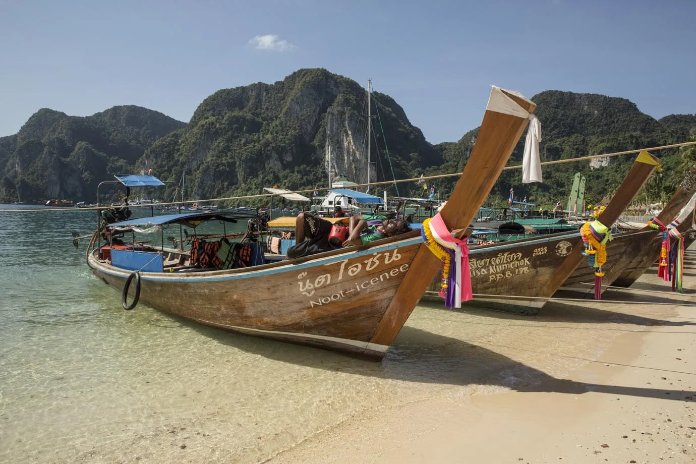 Boats at Koh Phi Phi in Thailand