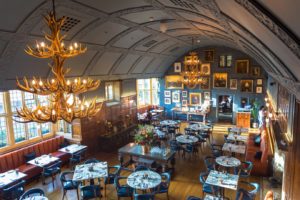 Dining hall at the Lygon Arms