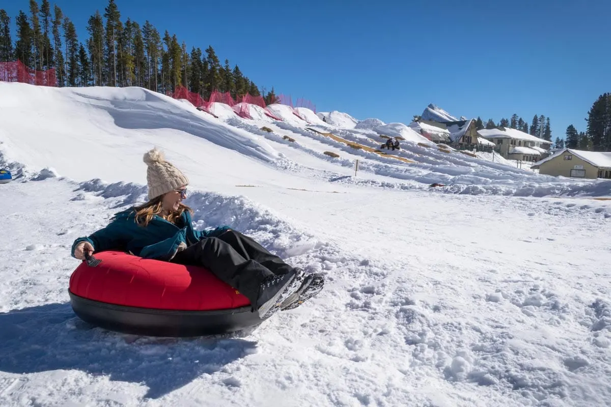 Snow tubing at Mt Norquay