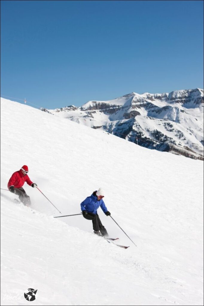 skiing downhill