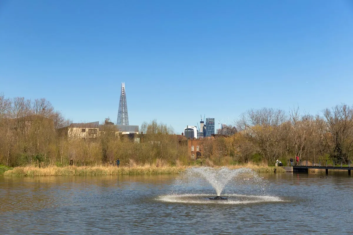 Lake at Burgess Park