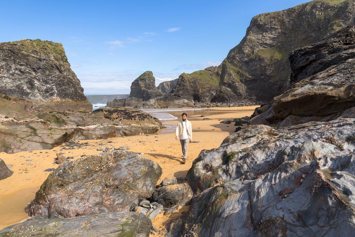 Beach at the Bedruthan Steps, Cornwall