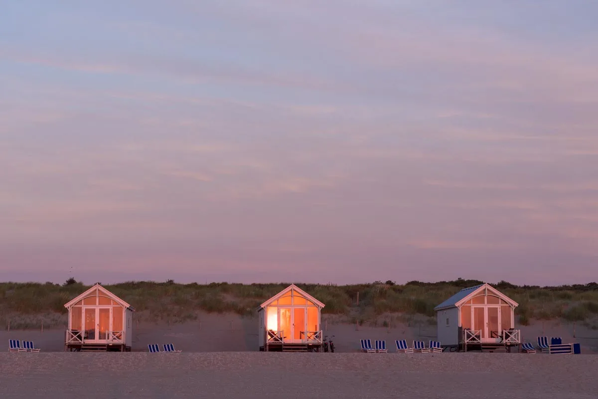 sunset at beach houses