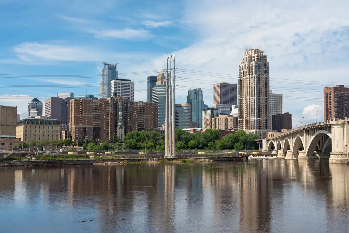The view of Minneapolis minneapolis skyline