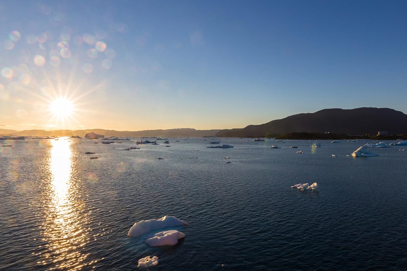 sunset in greenland