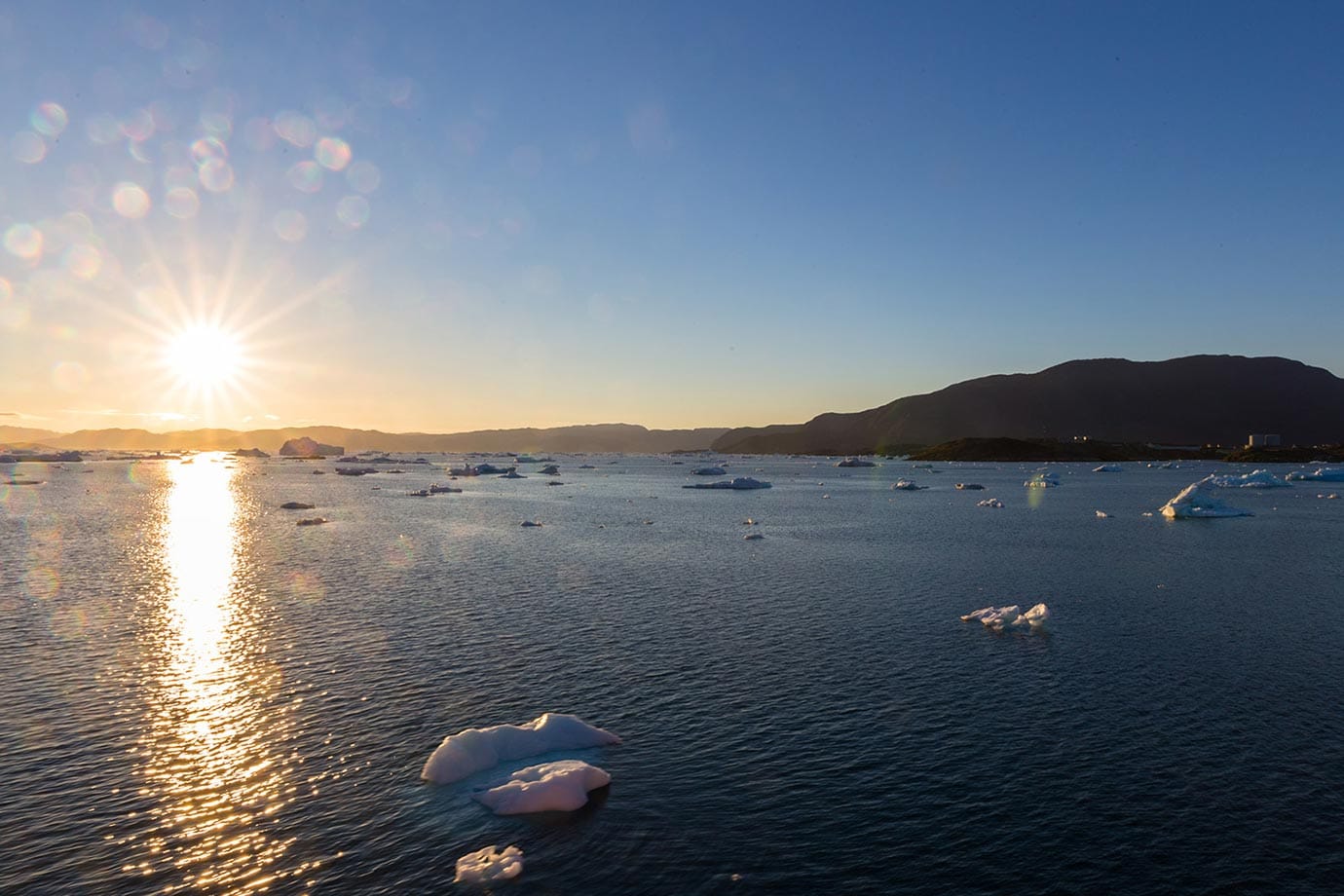 sunset in greenland