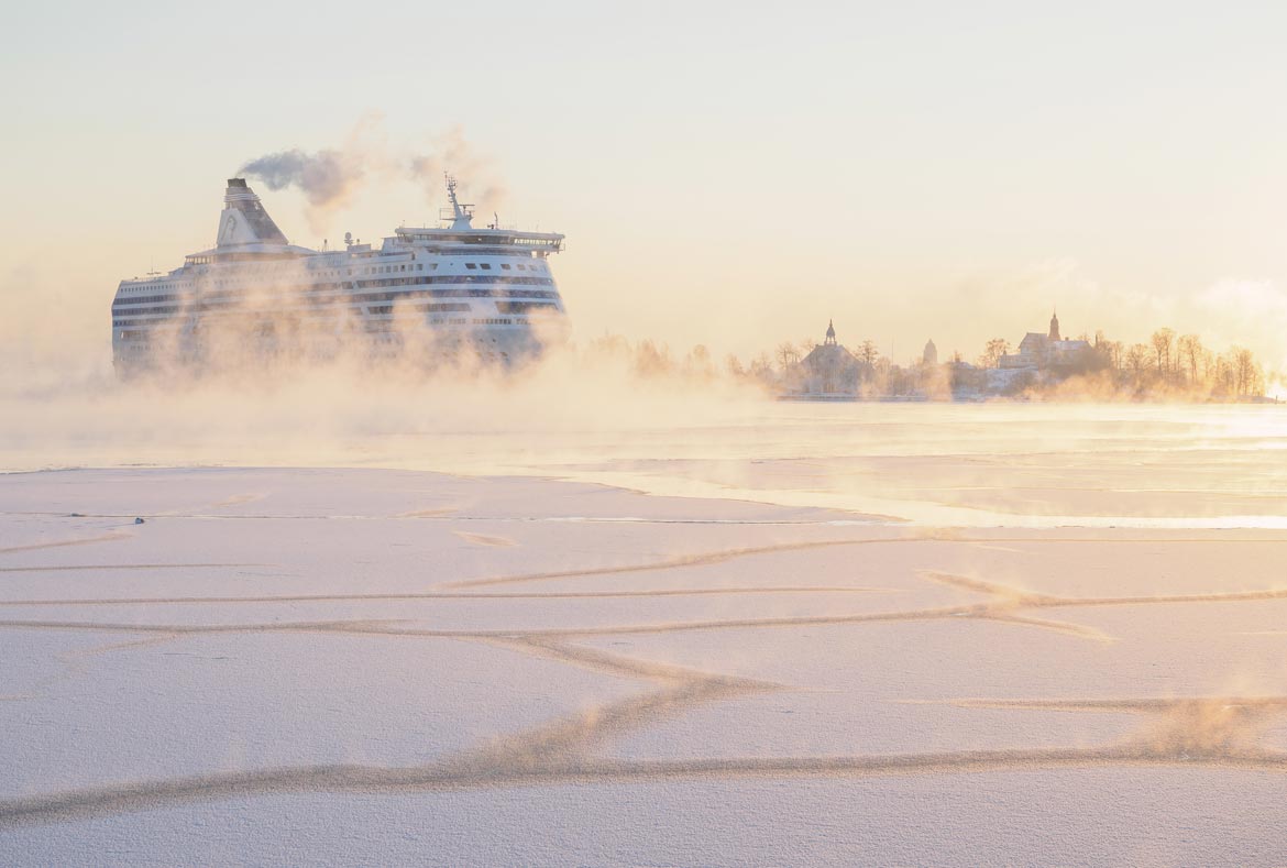 helsinki tallin ferry in winter