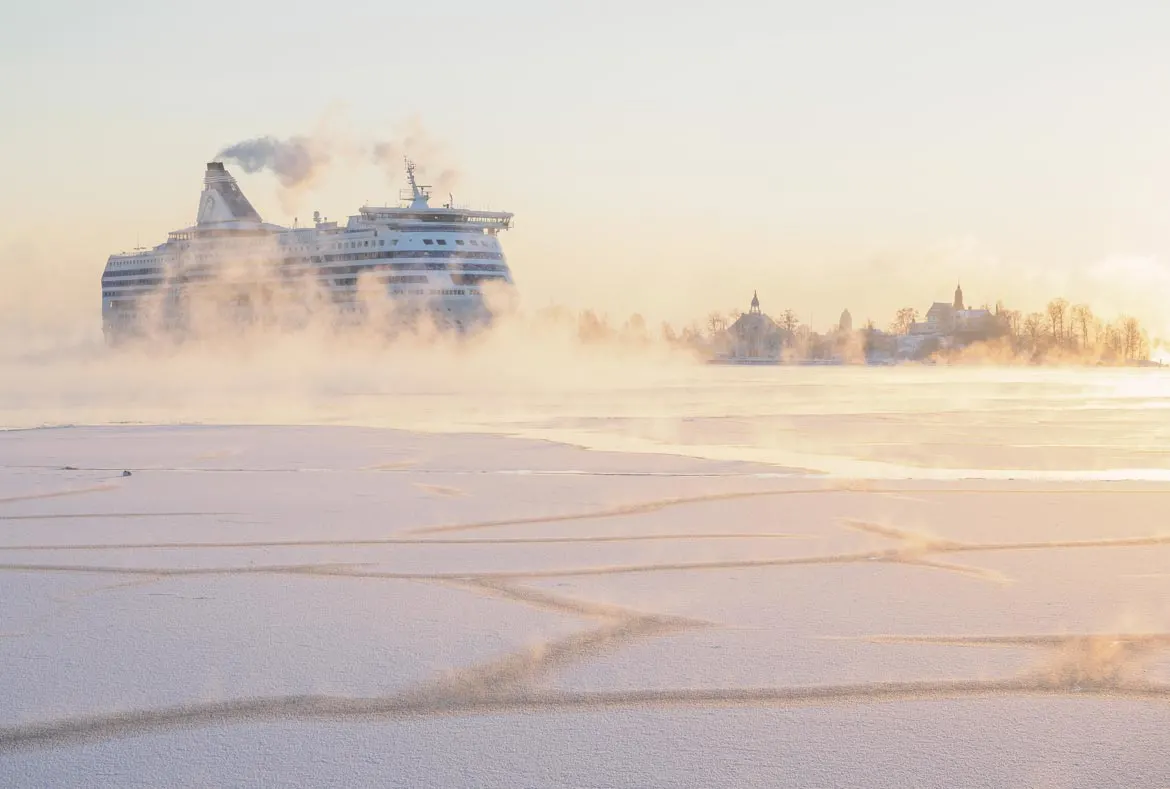 helsinki tallin ferry in winter
