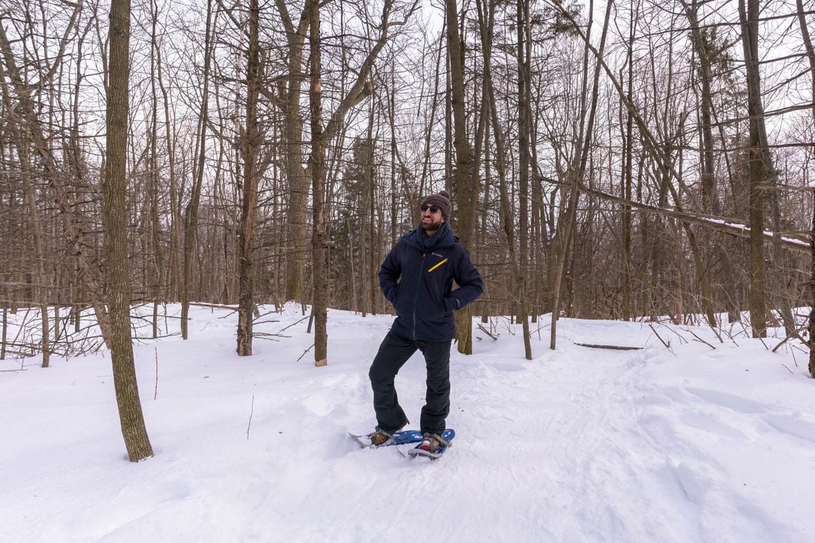 snow shoeing mount royal park