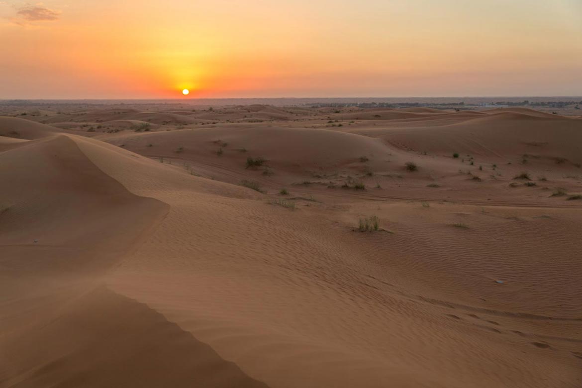 sunset in dubai