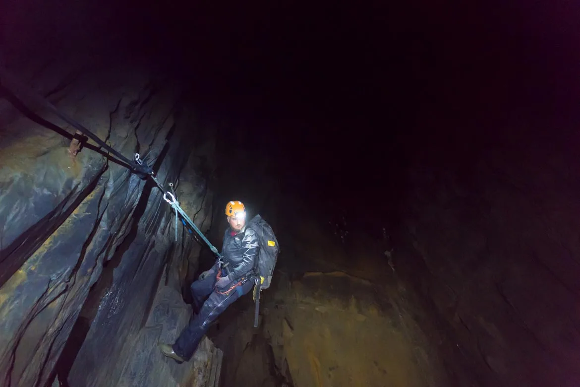 caving in wales