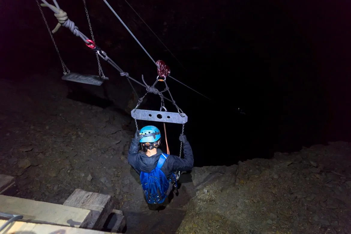 longest underground zipline