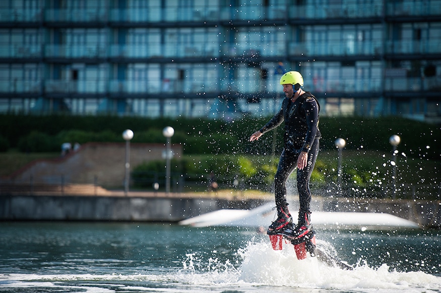 flyboarding at docklands