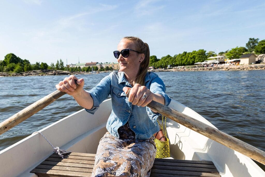 rowing a boat in helsinki finland