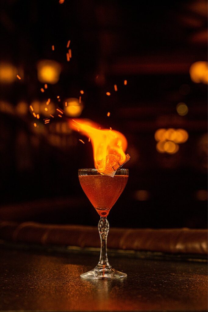 flaming cocktails
