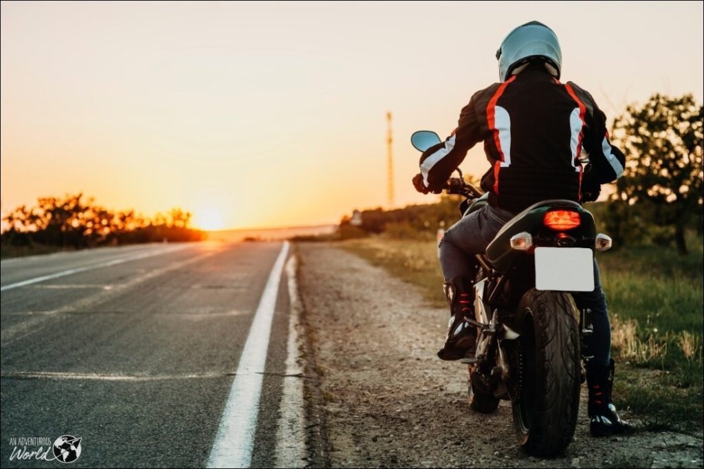 riding a motorbike