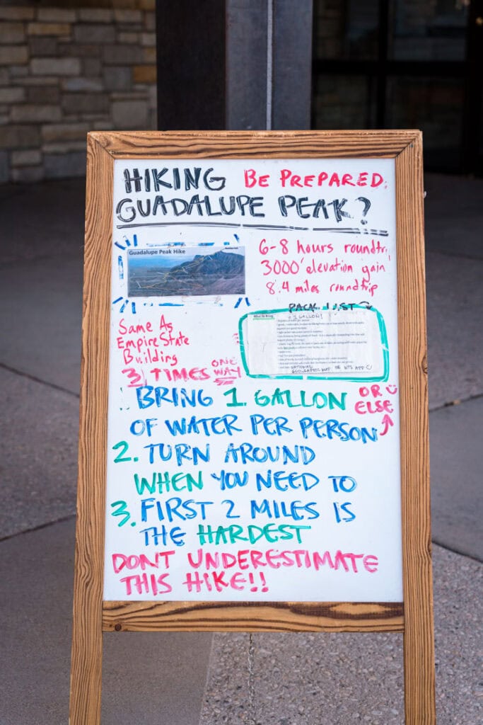 advice for guadalupee peak