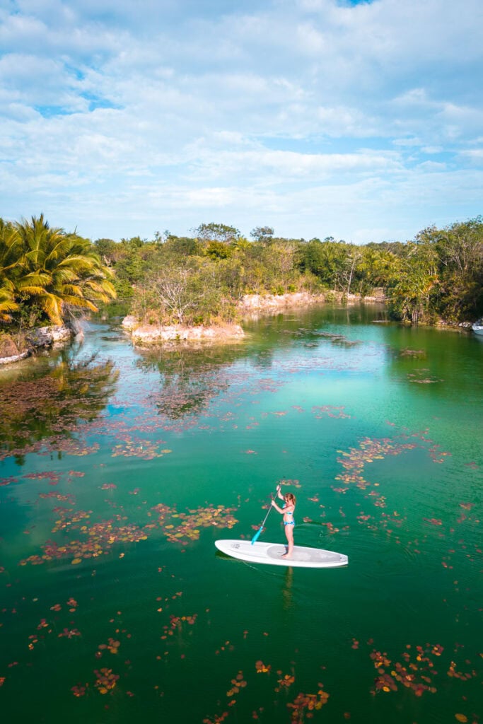 paddleboarding in tulum