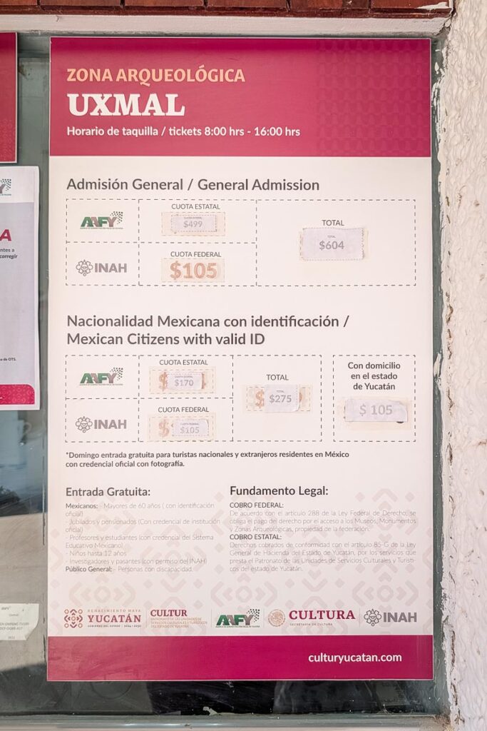 uxmal ticket prices